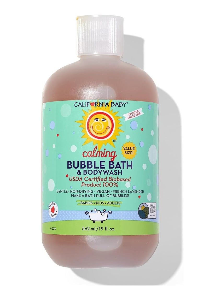 California Baby California Baby Calming Bubble Bath - Calming Scent of Lavender & Clary Sage Essential Oils, Perfect Before Bedtime, 100% Plant-Based - USDA Certified, Calming, 19 oz  - Image 1