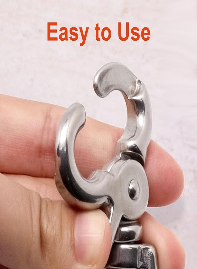 BENLIUDH 2 Pcs Trigger Snaps Swivel Hooks 2 3/5", Heavy Duty 316 Stainless Steel Trigger Clips for Marine, Flag, Dog Leash (Silver) - Image 5