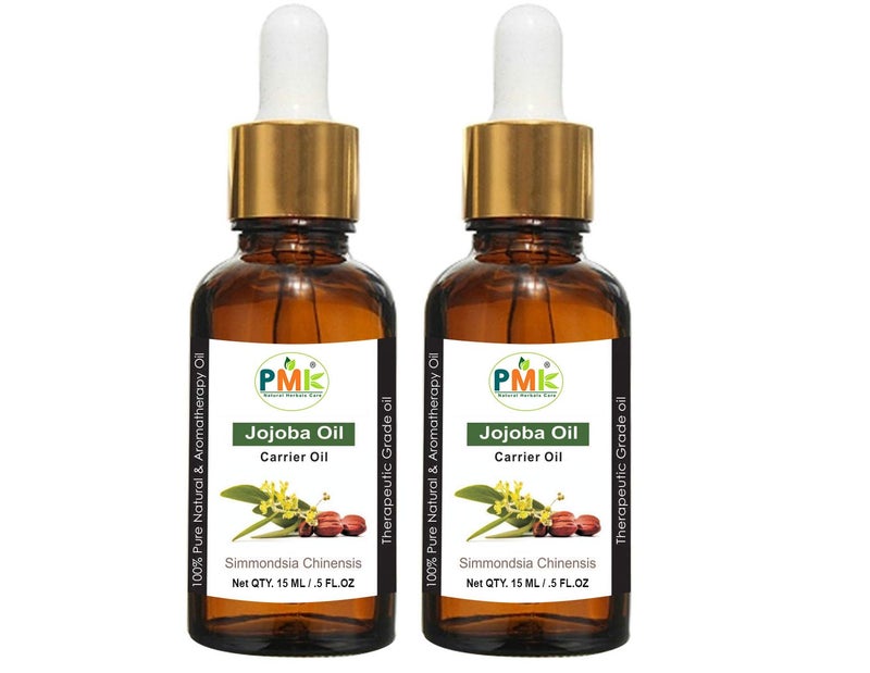PMK Pure Natural Jojoba Cold Pressed Carrier Oil For Skin Care & Hair Growth (15ML Pack of 2)