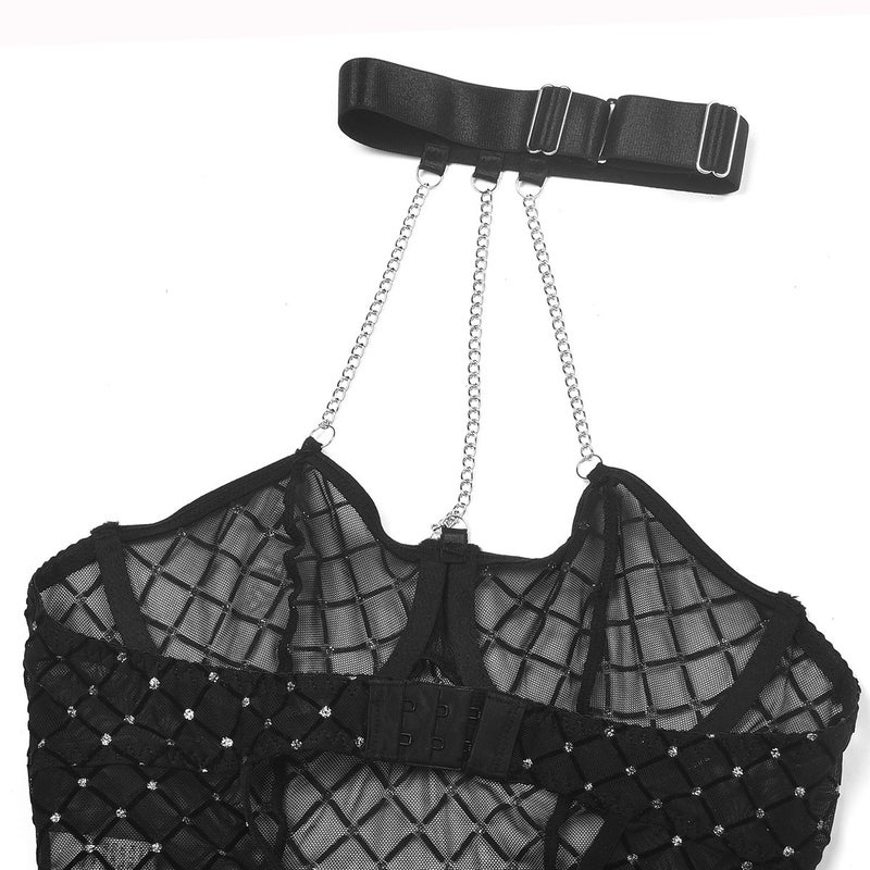 Custom See-Through Ultra-Thin Mesh Bodysuit Sexy Lingerie Set - Image 3