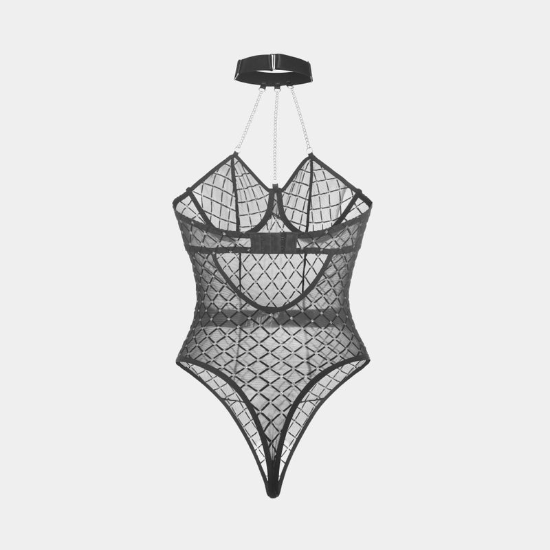 Custom See-Through Ultra-Thin Mesh Bodysuit Sexy Lingerie Set - Image 2
