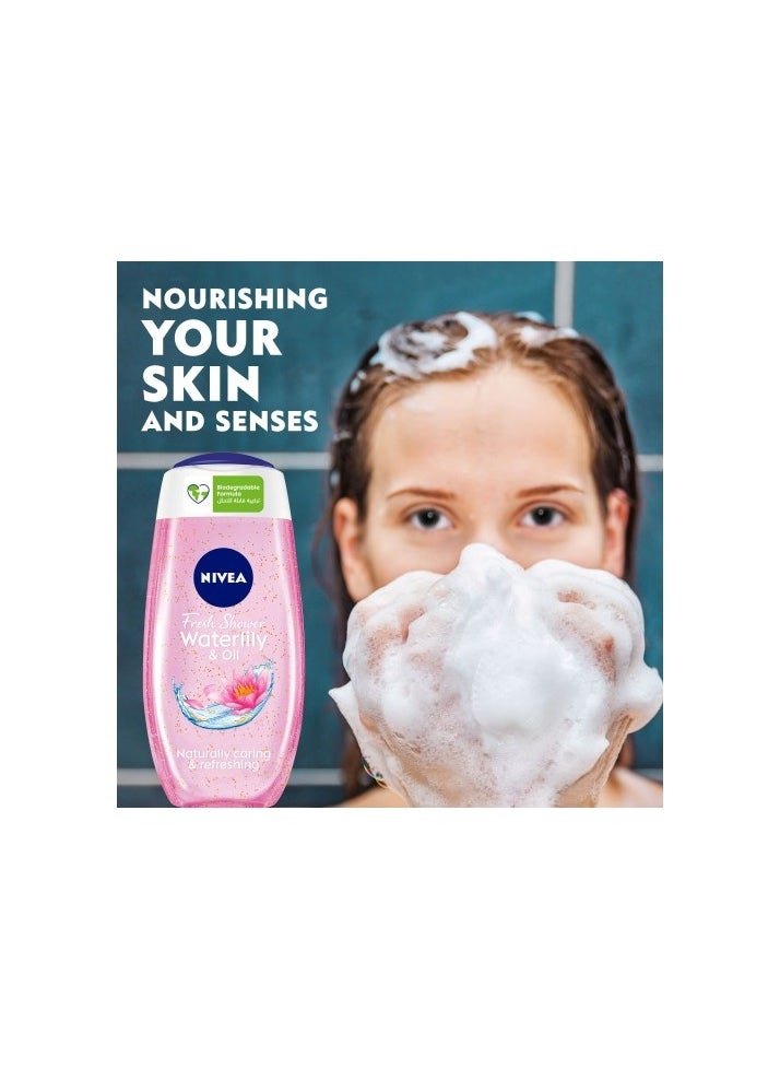 Nivea Fresh Shower Waterlily & Oil Skin Protecting Formula with Vitamins C&E 250ml  - Image 2