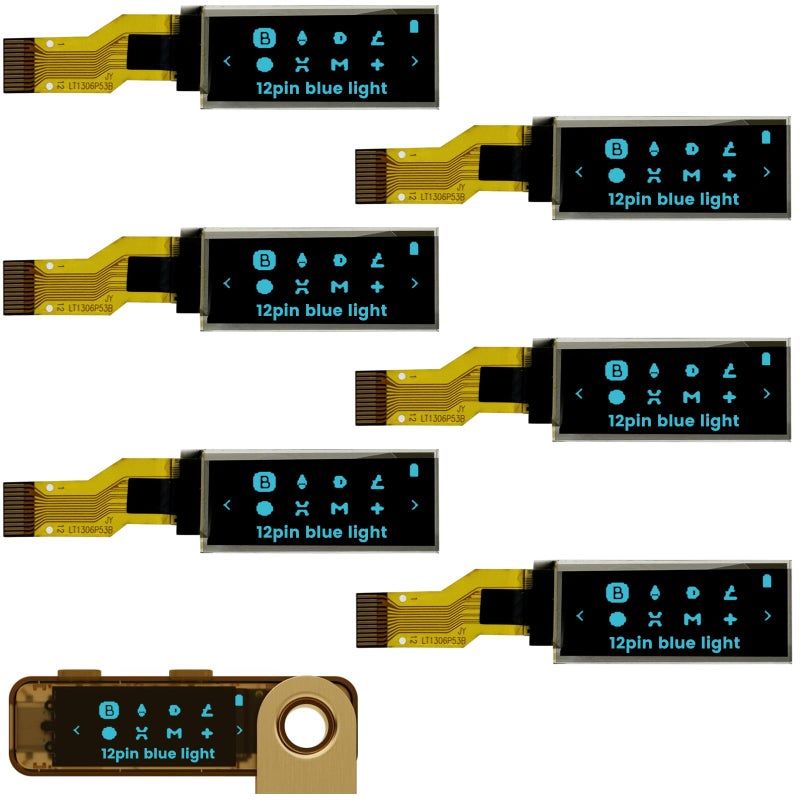 elecsung 6PCS OLED LCD Display Module 091 4 Wire SPI Serial OLED Screen Driver128x32 33V 42V for Ledger Nano S 12Pin Blue Light 6pcs - Image 2