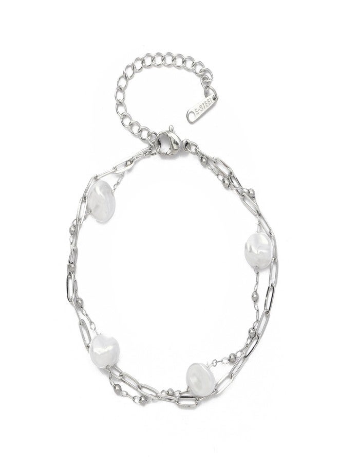 سالتي سوار سالتي العاجي اللامع | هدايا مجوهرات فاخرة | سوار يد | أحدث إكسسوارات الموضة للفتيات | تصميم مجوهرات بسيط | مثالي كهدية | زواج، عيد ميلاد | هدية عيد الحب - Image 1