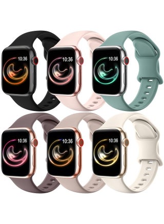 6 Pack Bands Compatible with Apple Watch Band 38mm 40mm 41mm 42mm 44mm 45mm 49mm Men Women, Soft Silicone Sport Strap for iWatch Ultra Series 8 7 6 5 4 3 2 1 SE - pzsku/ZDD818682C81BDD755F17Z/45/_/1691188564/773ed87d-b9a1-4146-9669-deccdbe7f0da