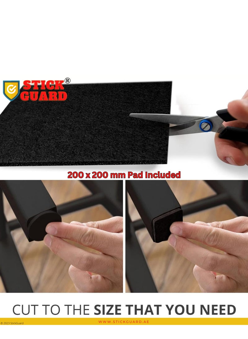 StickGuard Felt Furniture Pads, Self Adhesive Furniture Pads, 145 PCS Premium Felt Pads for Furniture Legs, Scratch Resistant Wood Floor Protectors for Hardwood and Laminate (145 PCS Black & White) - Image 5