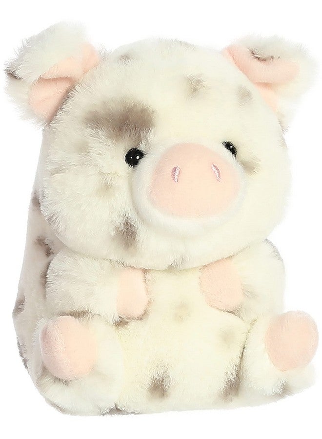 Aurora® Round Rolly Pet™ Periwinkle Pig™ Stuffed Animal - Adorable Companions - On-The-Go Fun - White 5 Inches - Image 2