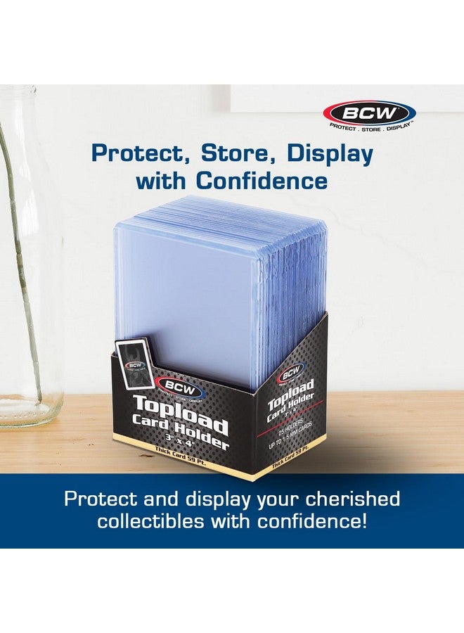 BCW 59 PT Thick Card Top Loaders | Protective Thick Toploaders for Trading Cards Up to 59PT | Rigid Card Toploader for Memorabilia & Collectibles | 100 Pack - Image 5