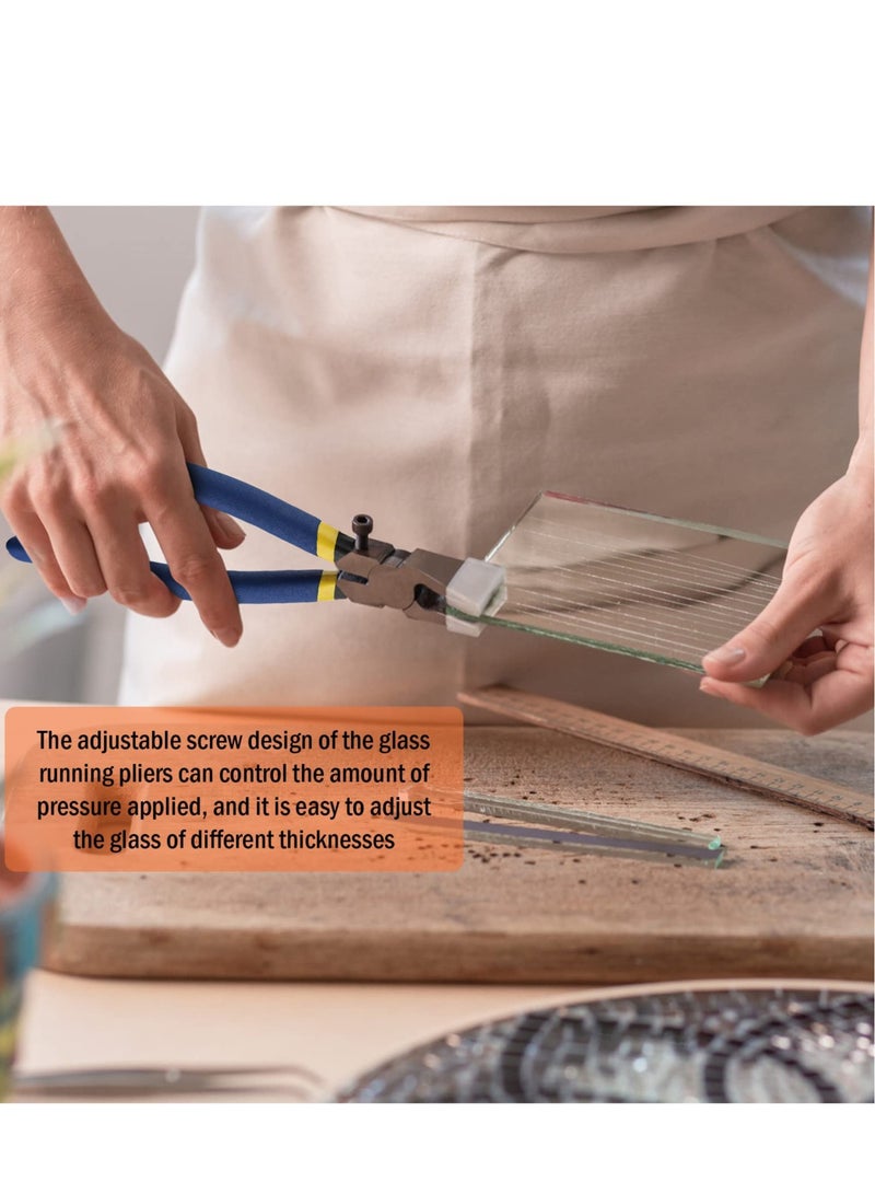 Professional Glass Cutter Tool Kit Heavy Duty Glass Running Pliers and Pencil Style Glass Cutters Tools,Professional Stained Glass Cutting Tool with Replaceable Head for Mosaic Tiles - Image 5