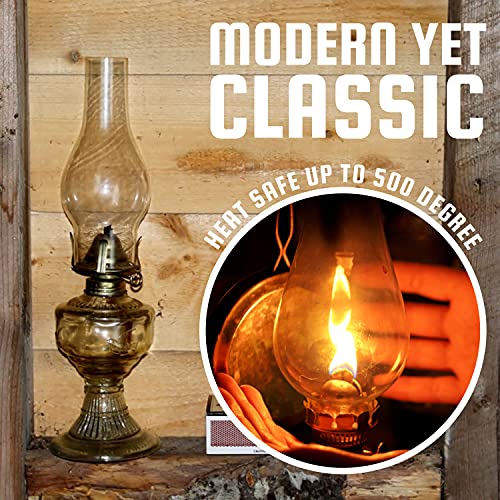 Ohlectric Glass Lamp Chimney - Chimney Transparent Glass Shade - Hand Blown Replacement For Vintage Oil Lamps - Prevent The Flame - Curvy Lamp Chimneys, 2 ⅝ inch Fitter, Pack Of 2 - OL-44487 - Image 4