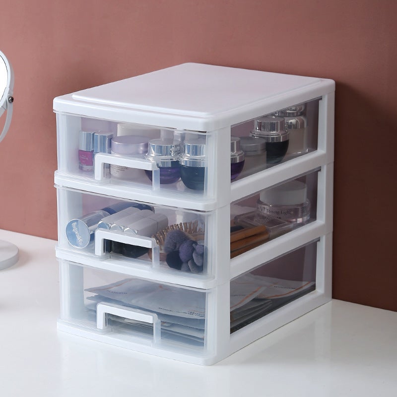 Household Transparent Desktop Storage Box Multi-Layer Simple Plastic A4 Paper Drawer Type Storage Cabinet Office Document Storage Box - Image 5