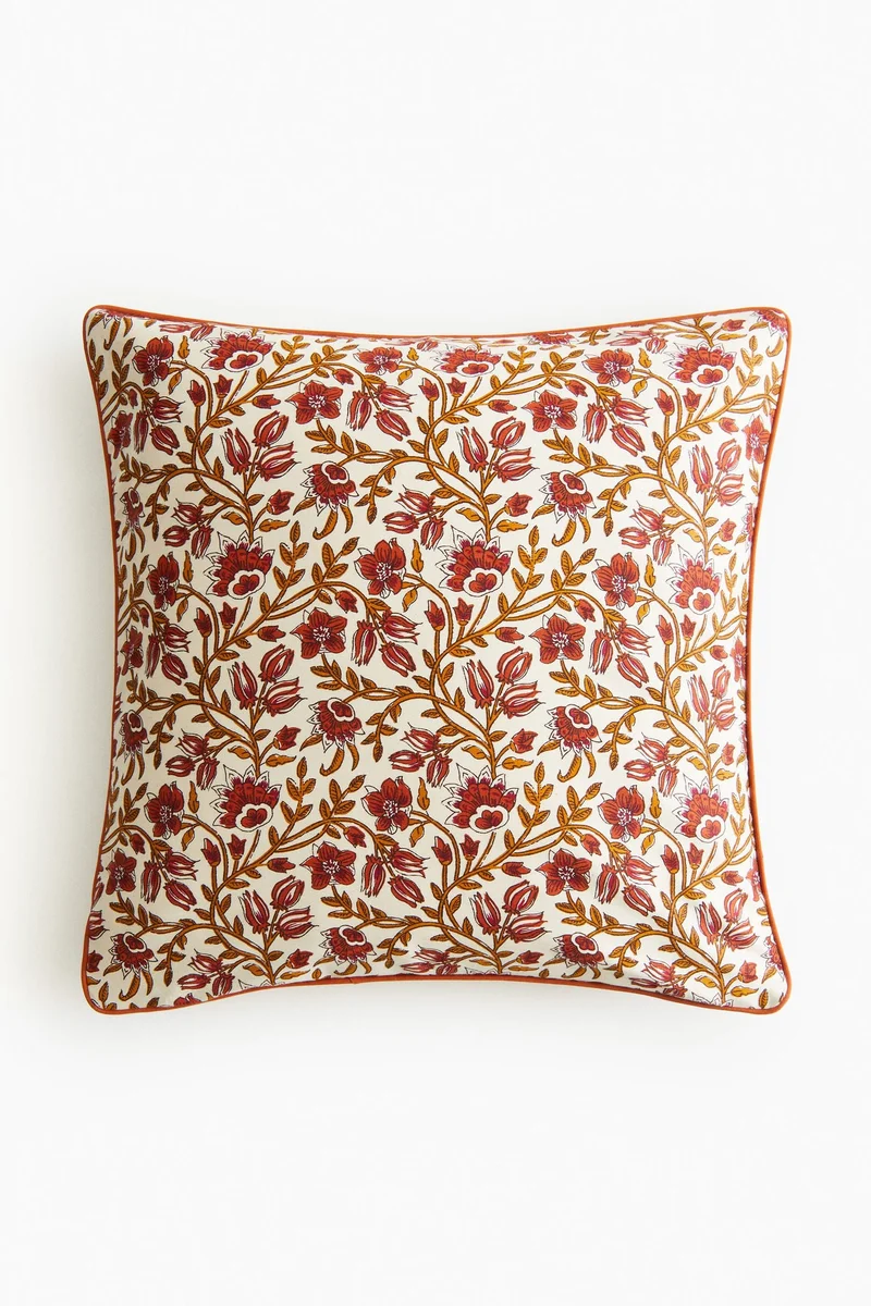 اتش اند ام غطاء وسادة من القطن المنقوش