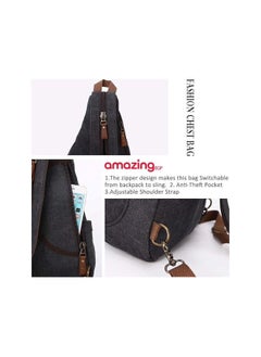 amazing.EGP Canvas Bag - Small Crossbody Backpack Shoulder Daypack Casual Daypack for Men and Women, Crossbody Bag Sling Backpack for Travel Hiking  - Image 3