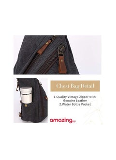 amazing.EGP Canvas Bag - Small Crossbody Backpack Shoulder Daypack Casual Daypack for Men and Women, Crossbody Bag Sling Backpack for Travel Hiking  - Image 4