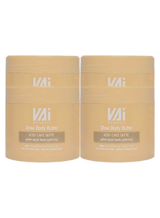 VAI 4 Pieces Shea Body Iced Cafe Latte 48 Hours Nourishing Moisture For Very Dry Skin Rich In Vitamin E - Image 1