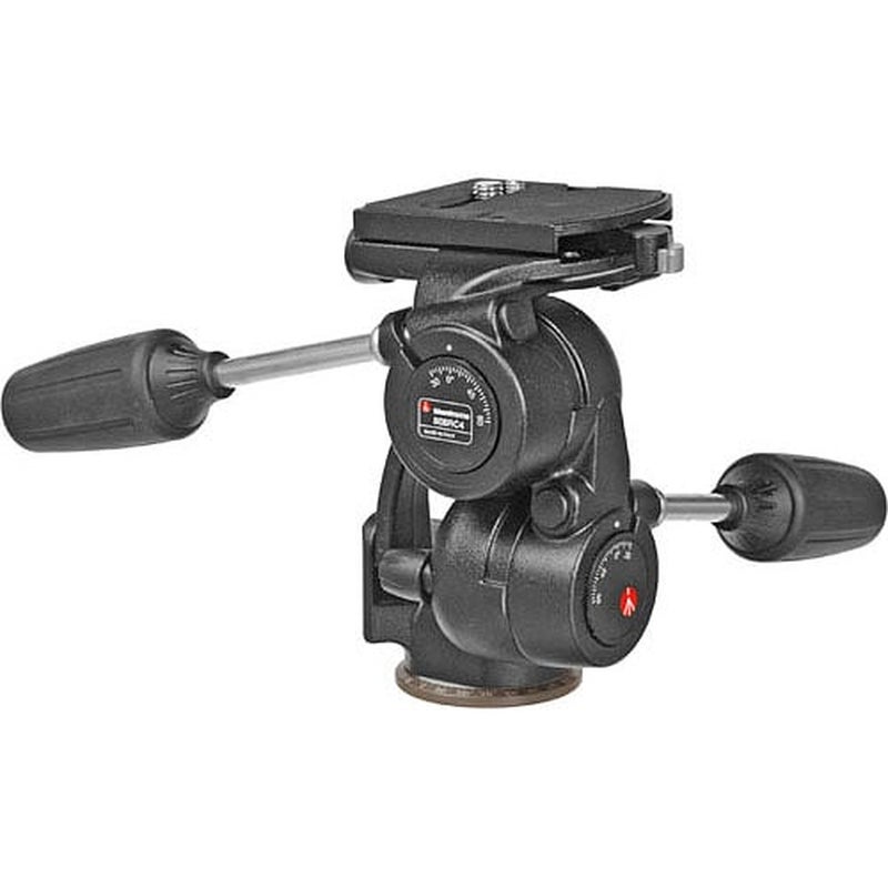 Manfrotto 808RC4 3-Way Pan/Tilt Head with RC4 Quick Release - Supports 17.6 lb (8kg) - Image 1