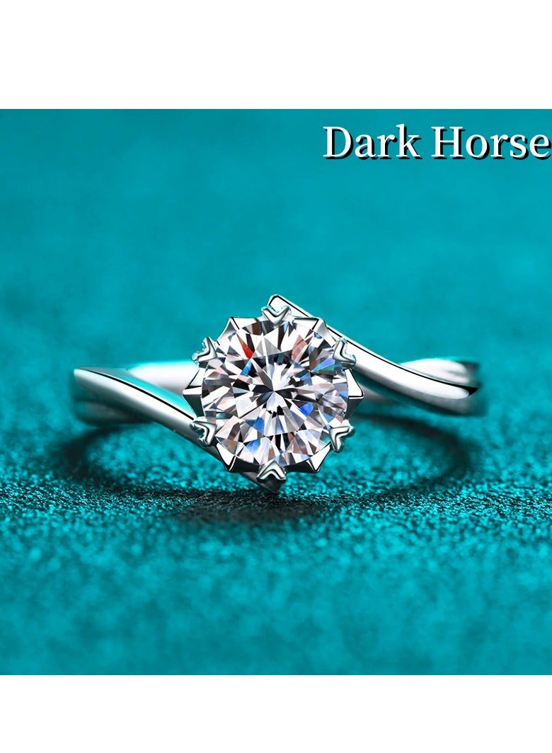Dark Horse 1 Carat Moissanite 925 Sterling Silver Ring - Image 3