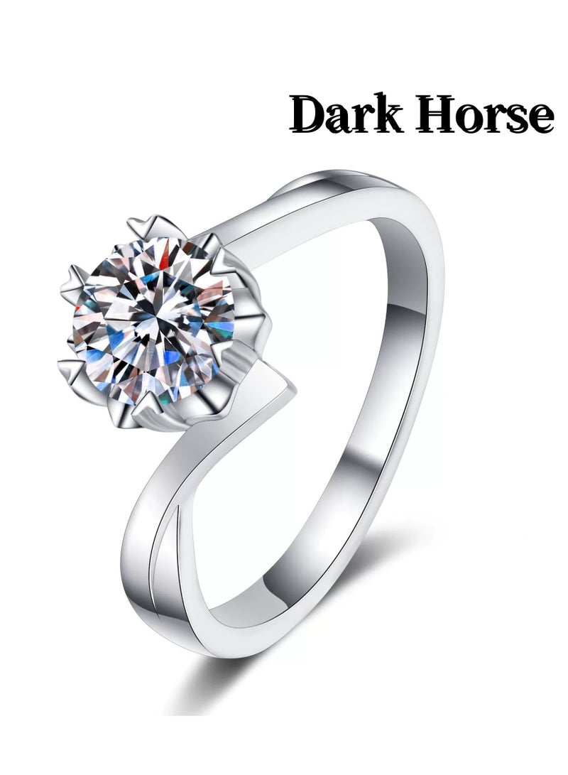 Dark Horse 1 Carat Moissanite 925 Sterling Silver Ring - Image 1
