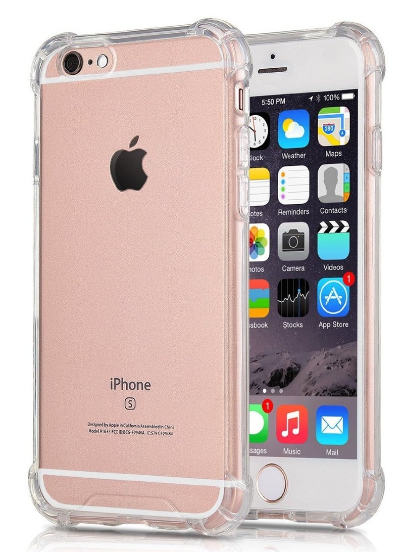 Bills Premium TPU Corner Case for iPhone 6  – Clear Soft Flexible TPU Shock Absorbent Transparent Cover with Reinforced Bumper Corners - Image 1