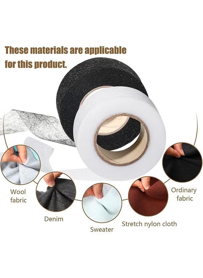 ZVEV 4-Roll Double Sticky Iron-On Fabric Tape, White Iron-On Fabric Tape Heavy Duty Fusible Adhesive Hemming Strip to Repair Curtains Clothes Pants Pillow Case, No Sewing (0.78-inch, 50M) - Image 2