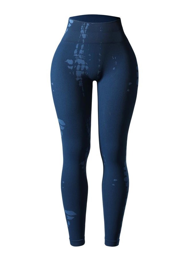 AUROLA Serpent 2 Pieces Pack Set Seamless Scrunch Workout Leggings for Women Active Gym Pants,Pack (Black + Water Blue),S - Image 3