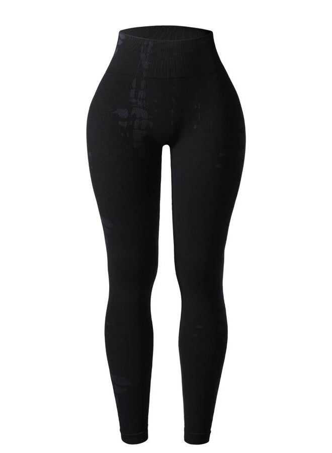 AUROLA Serpent 2 Pieces Pack Set Seamless Scrunch Workout Leggings for Women Active Gym Pants,Pack (Black + Water Blue),S - Image 2