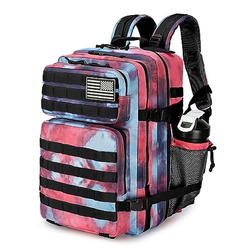 Lovelinks21 25L Tactical Backpack Military Tactical Backpack for Men and Women Small Assault Pack Outdoor Travel Hiking Camping Rucksack with Molle Webbing (Nebula Camo) - Image 1
