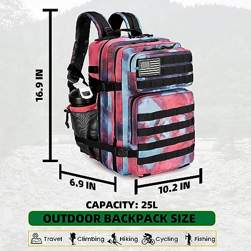 Lovelinks21 25L Tactical Backpack Military Tactical Backpack for Men and Women Small Assault Pack Outdoor Travel Hiking Camping Rucksack with Molle Webbing (Nebula Camo) - Image 2