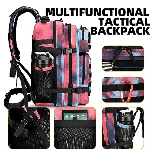 Lovelinks21 25L Tactical Backpack Military Tactical Backpack for Men and Women Small Assault Pack Outdoor Travel Hiking Camping Rucksack with Molle Webbing (Nebula Camo) - Image 5