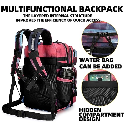 Lovelinks21 25L Tactical Backpack Military Tactical Backpack for Men and Women Small Assault Pack Outdoor Travel Hiking Camping Rucksack with Molle Webbing (Nebula Camo) - Image 4