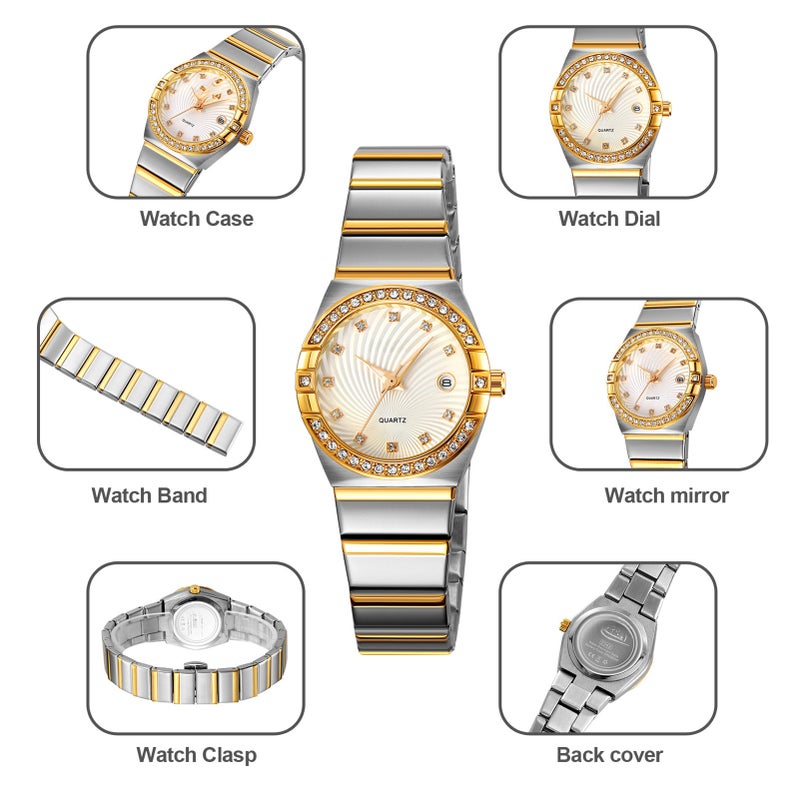 SKMEI Women's Watch Luxury Ladies Watch Quartz Wristwatch 3ATM Waterproof Stainless Steel Watch Band - Image 5