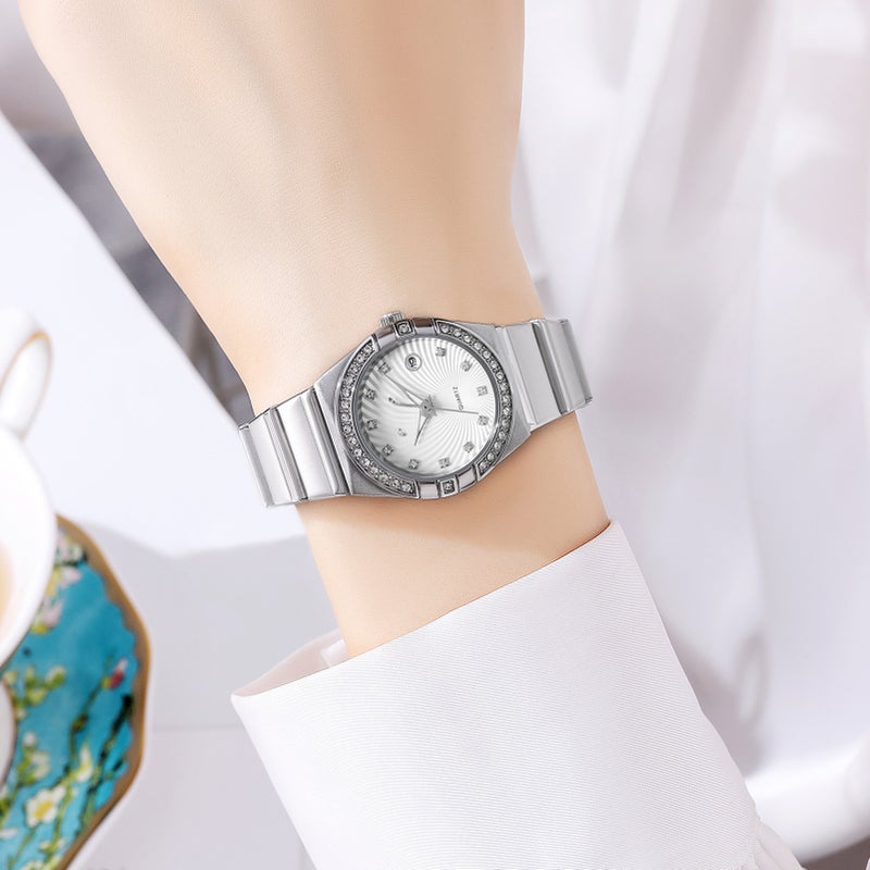 SKMEI Women's Watch Luxury Ladies Watch Quartz Wristwatch 3ATM Waterproof Stainless Steel Watch Band - Image 3