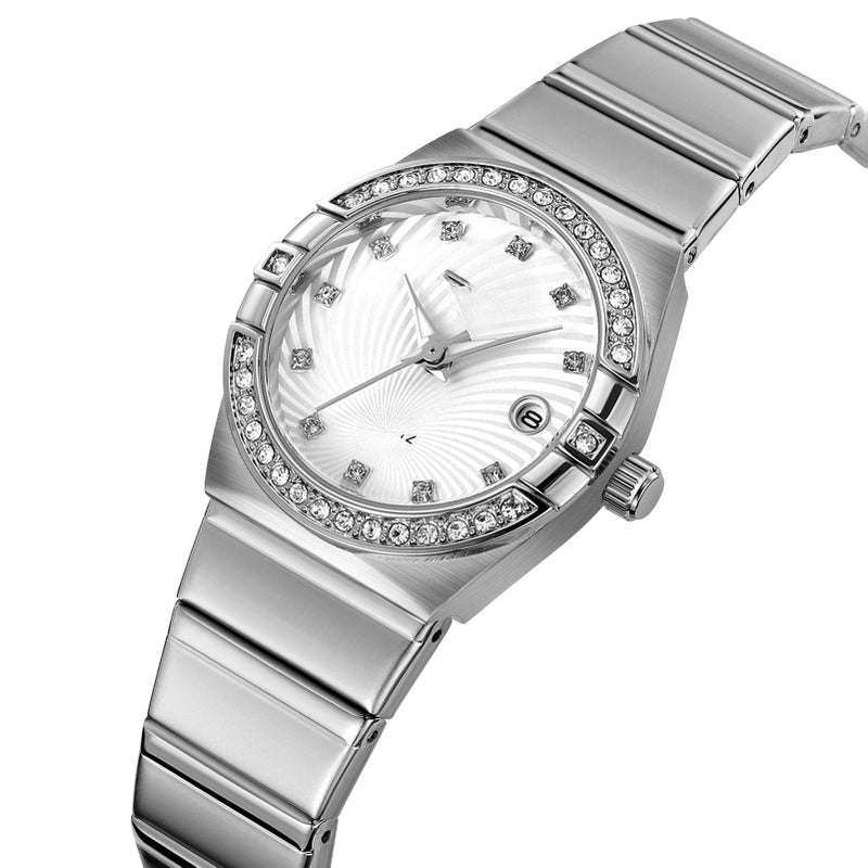 SKMEI Women's Watch Luxury Ladies Watch Quartz Wristwatch 3ATM Waterproof Stainless Steel Watch Band - Image 2