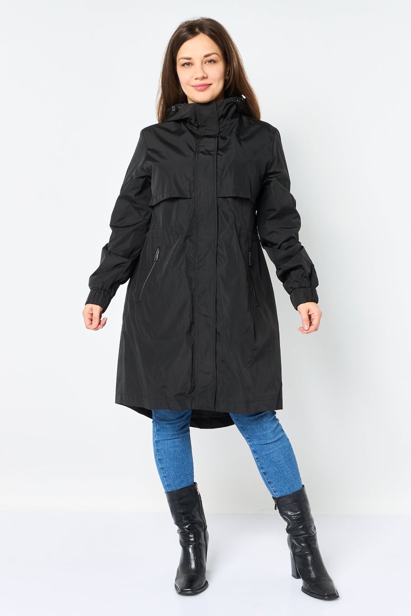 Andrew Marc Women Plain Raincoat Jackets, Black - Image 1