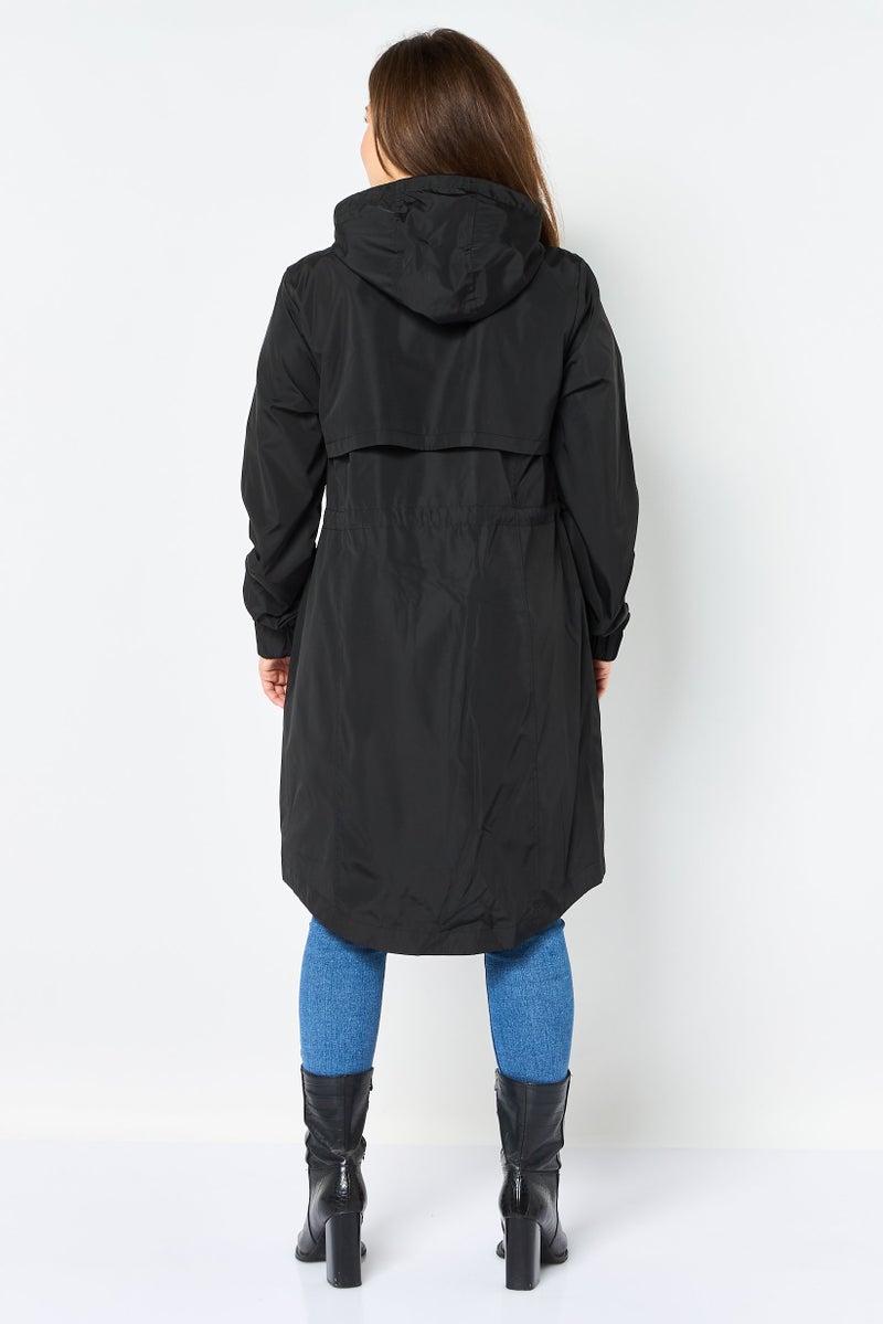 Andrew Marc Women Plain Raincoat Jackets, Black - Image 2