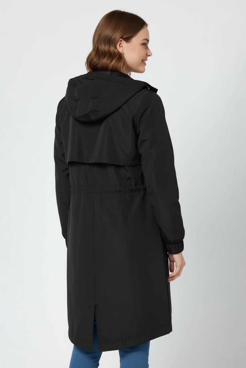 Andrew Marc Women Plain Raincoat Jackets, Black - Image 4