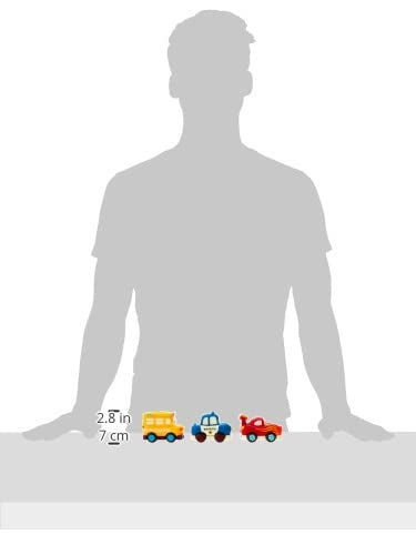B. Toys ب. ألعاب – ميني ويي – ls! – مجموعة 3 قطع من المركبات الصغيرة القابلة للسحب، حافلة وسيارات، متعددة، سيارة سباق، حافلة مدرسية، سيارة شرطة – 1 سنة وما فوق - Image 3