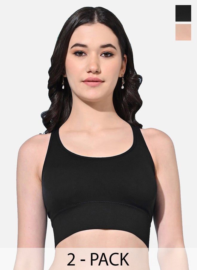 FIMS حزمة FIMS من 2 حمالات صدر كاملة التغطية مع حشوة خفيفة ومقاومة للرطوبة - Image 1