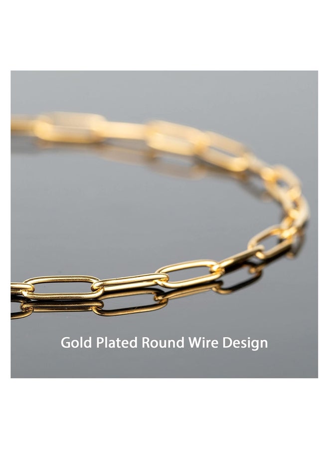 16.4ft 4mm Gold Chain with Oval Lobster Clasp Stainless Steel Long Reel Link Chain with Lobster Clasps for Women Jewelry Making - Image 2