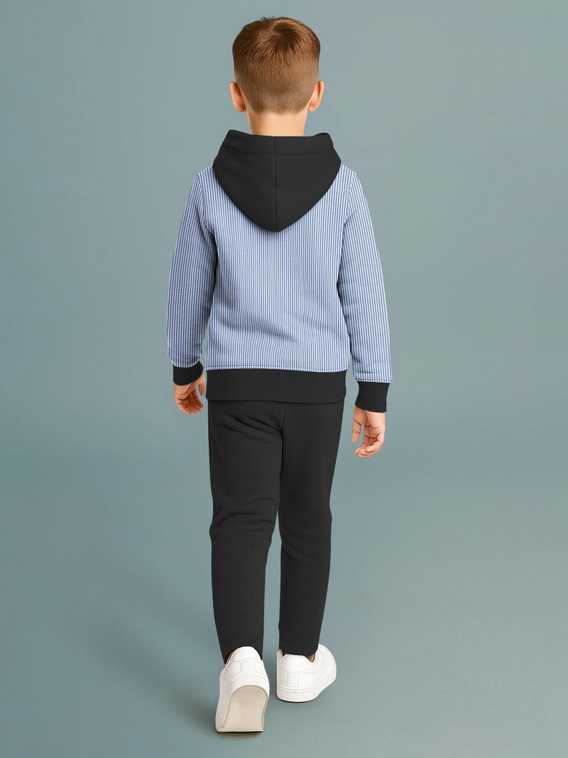 HELLCAT Trendy Co-ords With Hoodie Sweatshirt and Trackpant Clothing Set for Boys Royal Blue/Black 3-4 Years - Image 3