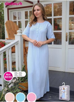 Women's long half-sleeve nightgown for a distinctive look, comfort and moisture all the time - pzsku/ZDD821B964F154DE18AAFZ/45/1741173631/c4b0f5b6-c5ab-40b1-af97-3b485f97d582