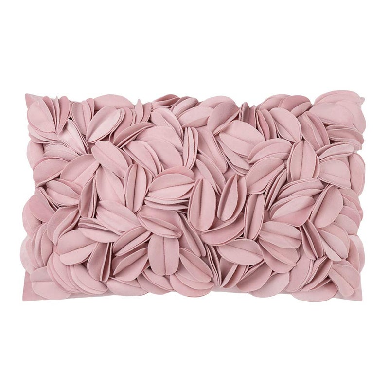 KINGROSE 3D Flower Throw Pillow Cover Home Decorative Pillow Case Sham Soft Lumbar Cushion Cover for Couch Bed Living Room Chair 12 x 20 Inches Rose Gold