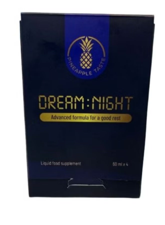Dream Night Liquid 60ml x 4 – Sleep Support & Night Relaxation Supplement | Bedtime Wellness Formula for Calm & Restful Sleep