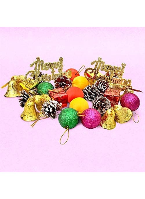 Lazybeee LAZYBEEE 51 Christmas Hangings Ornaments XMass Tree Decoration Items Hangings Ornaments Balls Bells Gifts Drums Stars  - Image 1