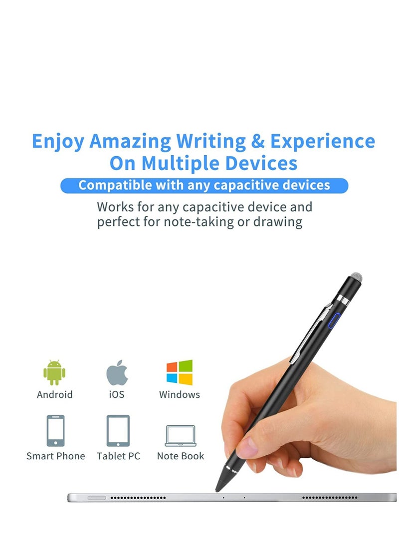 روك بو قلم رقمي نشط مع قلم برأس رفيع للغاية لأجهزة iPad iPhone Samsung اللوحية ، متوافق مع قلم Apple ، قلم ستايلس لجهاز iPad Pro ، أسود  - Image 4