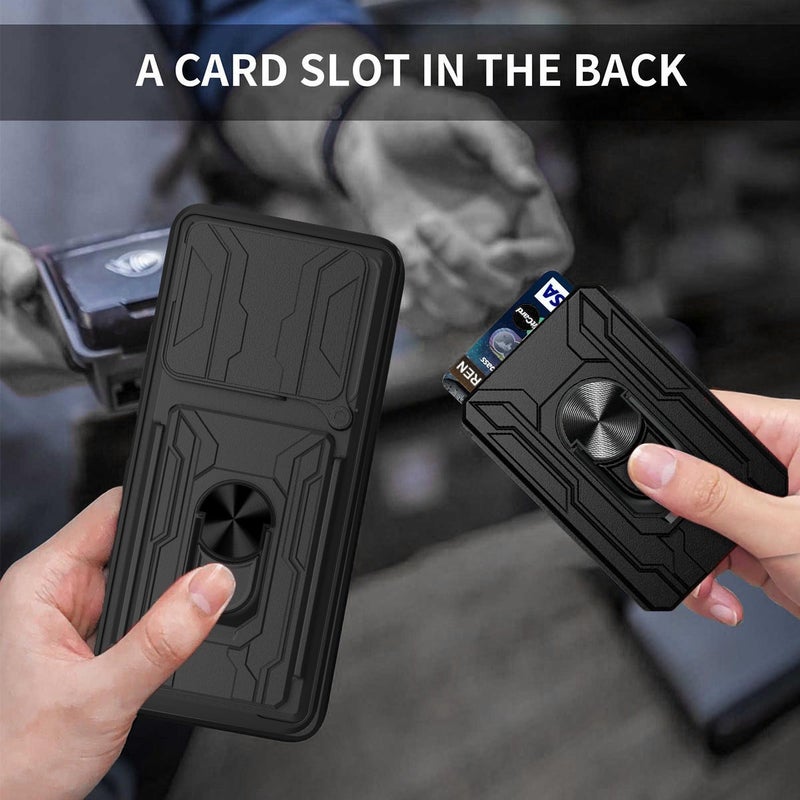HuHa Protective Cover For Nothing Phone 2a Sliding Camshield TPU Hybrid PC Phone Case with Card Slot(White) - Image 5