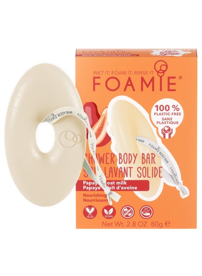 FOAMIE Shower Body Bar With Papaya & Oat Milk Nourishing Ph Neutral Plastic Free 80G - Image 5