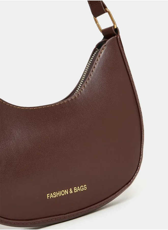 Styli Half Moon Shape Bag with Zip Closure