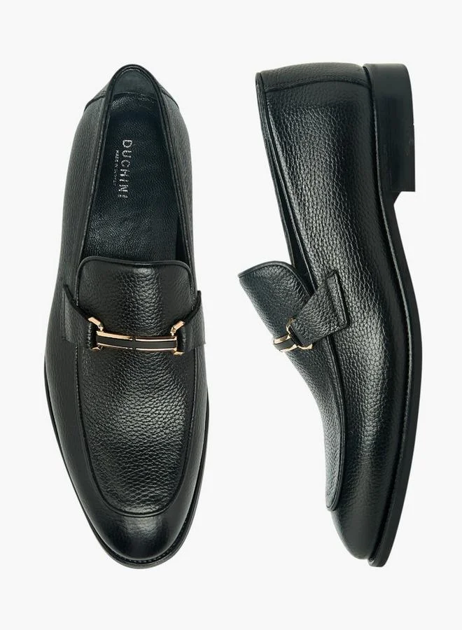 دوتشيني Men Metal Accent Genuine Leather Loafers