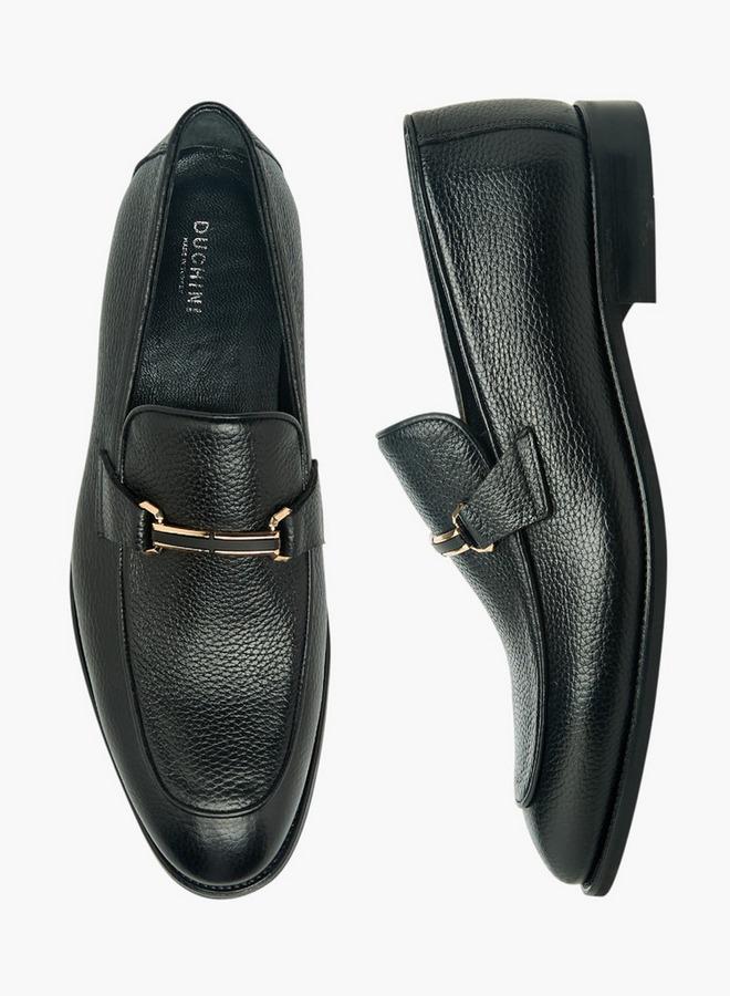 DUCHINI Men Metal Accent Genuine Leather Loafers - Image 1